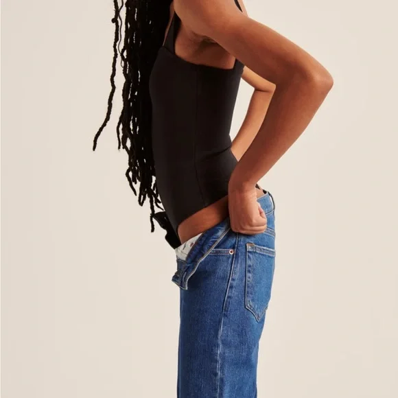 Abercrombie Square neck black body suit size XS - Picture 2 of 4